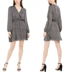 LEYDEN Faux Wrap Printed Mini Dress